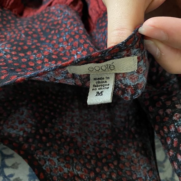 Maroon Print Loose Tank - Picture 3 of 3